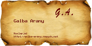 Galba Arany névjegykártya